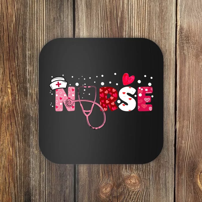 Wo Nurses Valentines Day Gifts Hearts Stethoscope Coaster