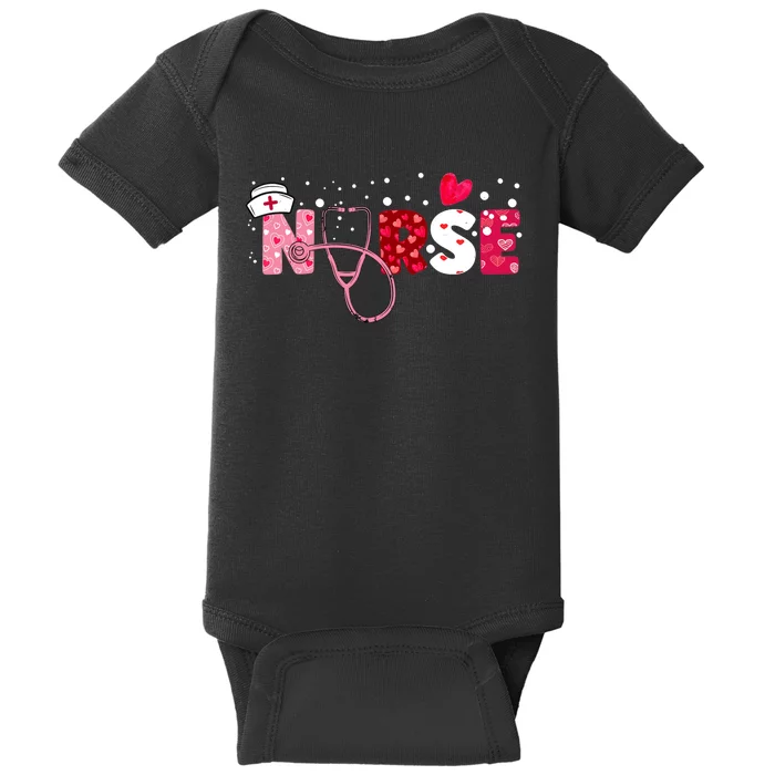 Wo Nurses Valentines Day Gifts Hearts Stethoscope Baby Bodysuit