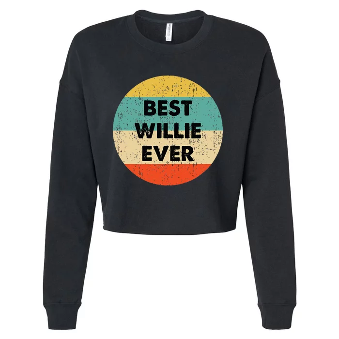 Willie Name Cropped Pullover Crew