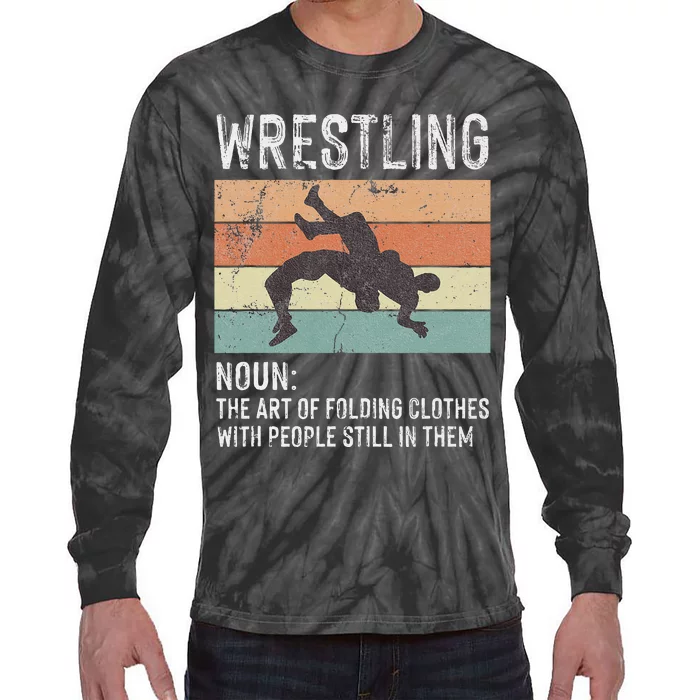 Wrestling Noun Wrestler Definition Folding Clothes Wrestle Tie-Dye Long Sleeve Shirt