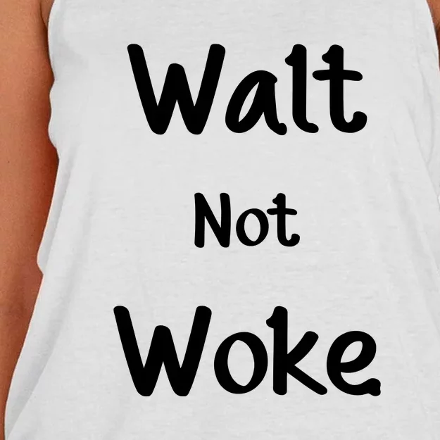 Walt Not Woke Funny Women's Knotted Racerback Tank