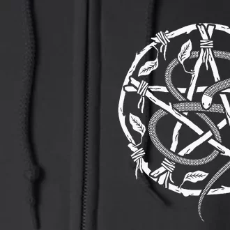 Wiccan Nature Witch Pentacle And Snake Full Zip Hoodie