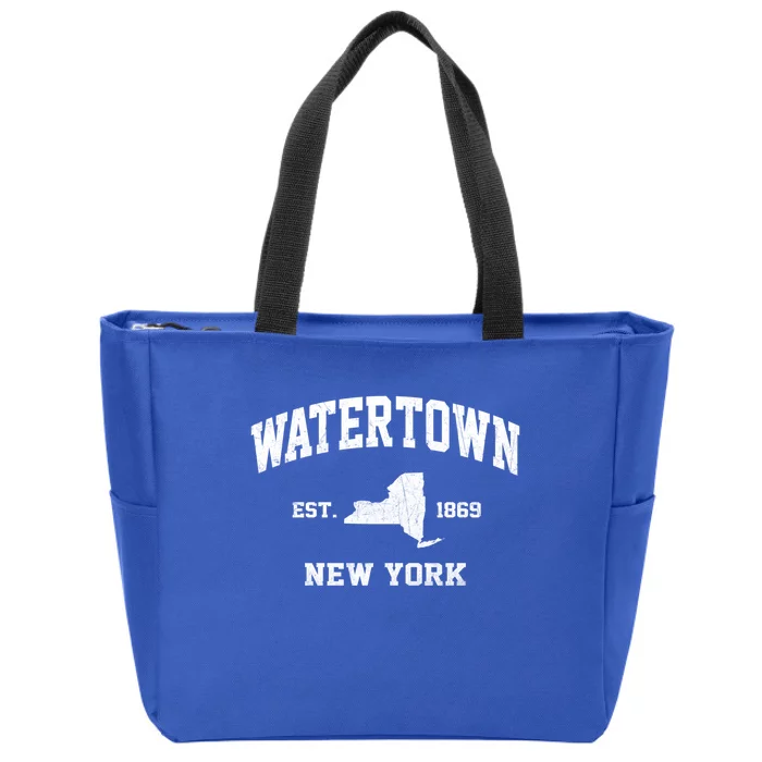 Watertown New York Ny Vintage State Athletic Style Funny Gift Zip Tote Bag