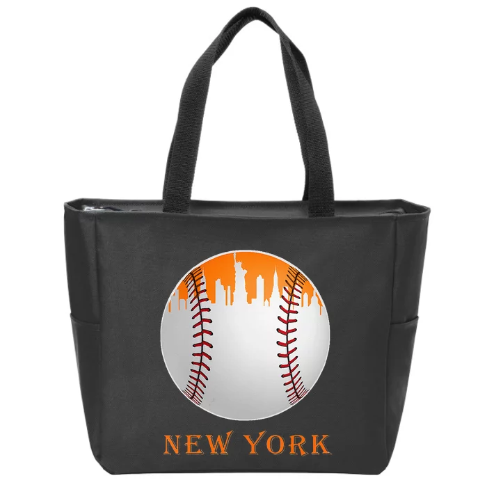 Womens New York NY Skyline Baseball Vintage Met At Gameday Zip Tote Bag