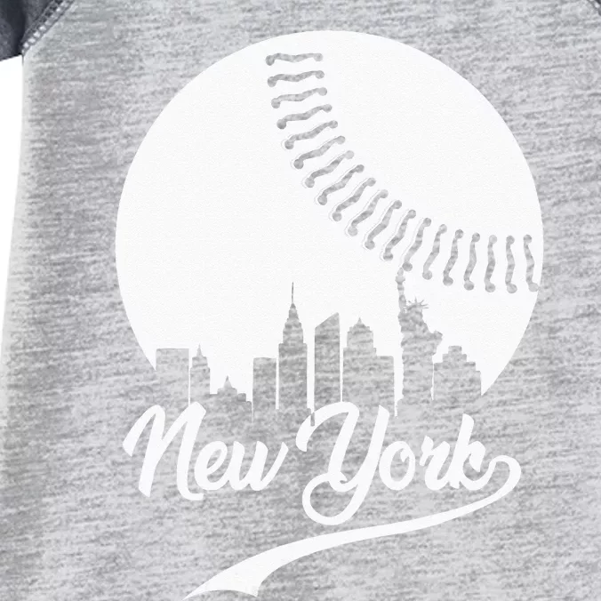 Womens New York City Skyline Baseball Lover Infant Baby Jersey Bodysuit