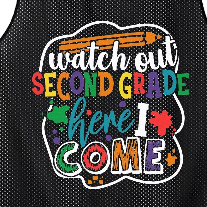 Watch Out 2nd Grade Here I Come Back to School Mesh Reversible Basketball Jersey Tank