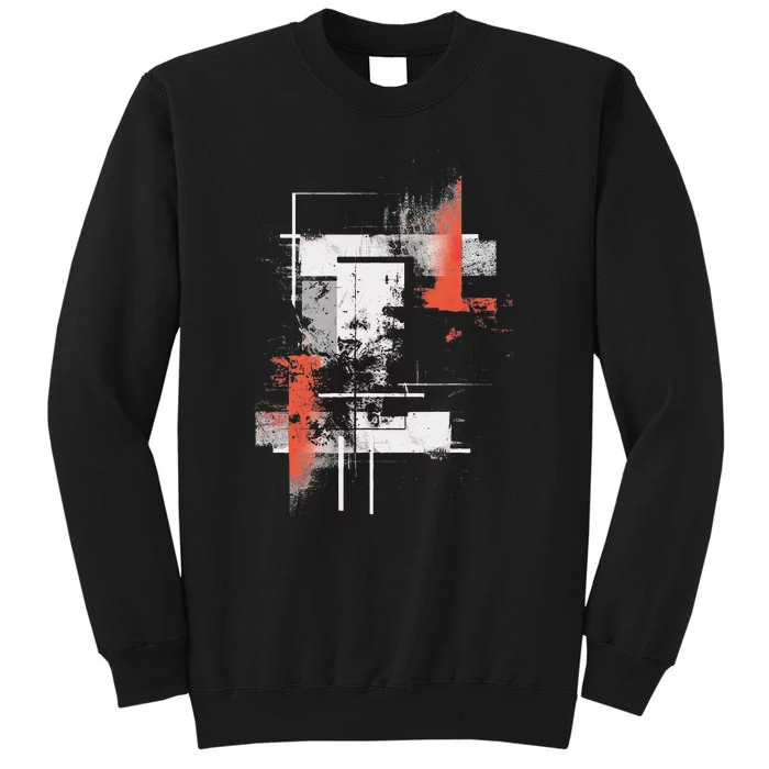 White Orange Abstract Sweatshirt