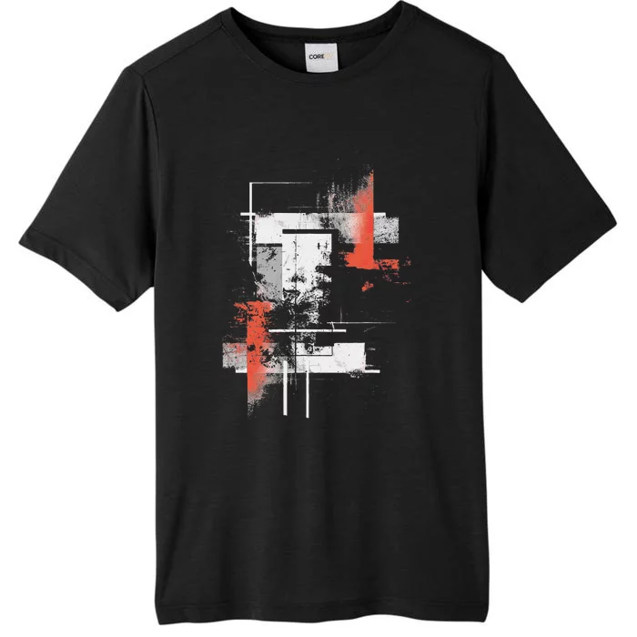 White Orange Abstract ChromaSoft Performance T-Shirt