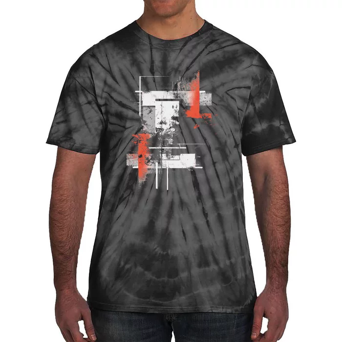 White Orange Abstract Tie-Dye T-Shirt