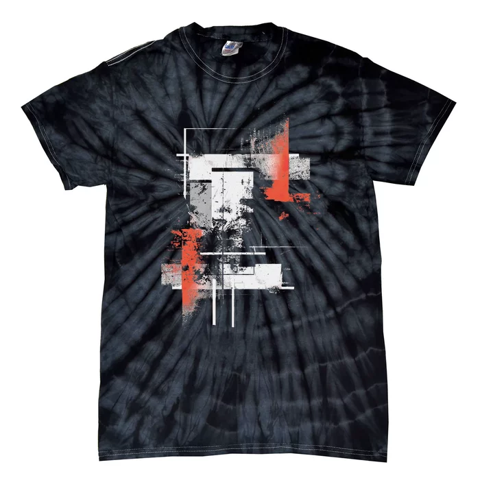 White Orange Abstract Tie-Dye T-Shirt