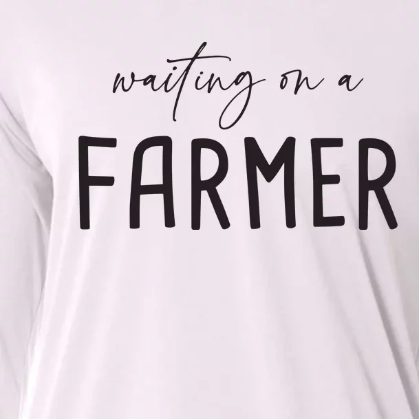 Waiting On A Farmer Funny Farmer Wife Cooling Performance Long Sleeve Crew