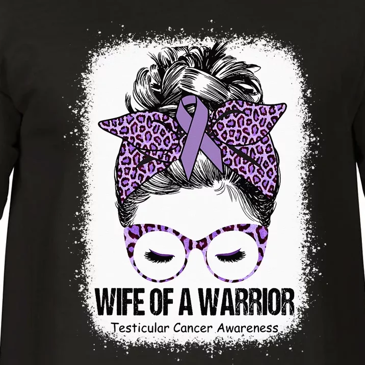 Wife of a Warrior Purple Ribbon Testicular Cancer Awareness Comfort Colors T-Shirt