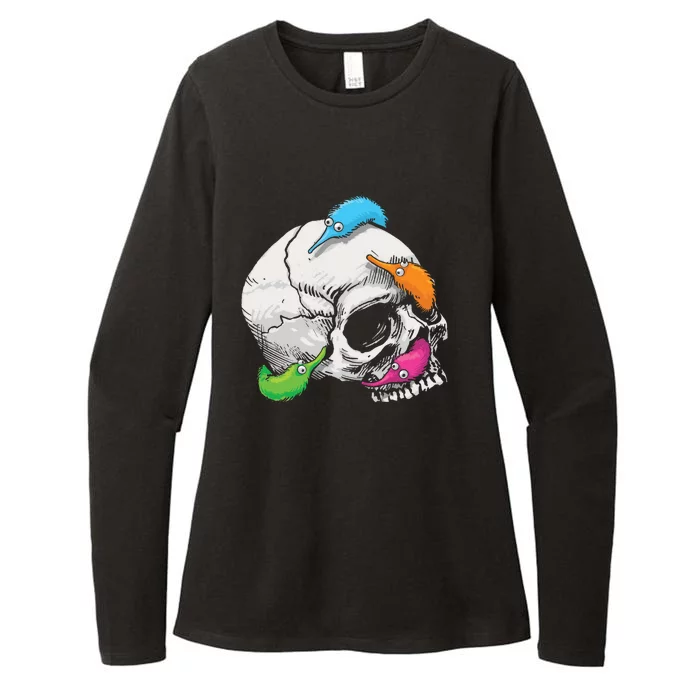 Worms On A String On A Skull Womens CVC Long Sleeve Shirt