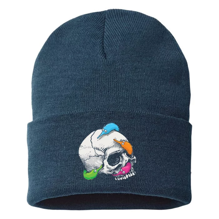 Worms On A String On A Skull Sustainable Knit Beanie