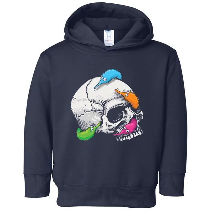 Worms On A String On A Skull Toddler Hoodie