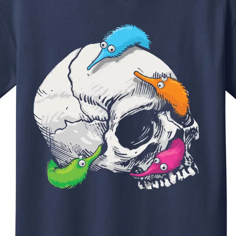 Worms On A String On A Skull Kids T-Shirt