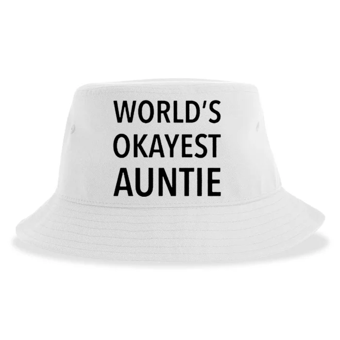 Worlds Okayest Auntie Sustainable Bucket Hat