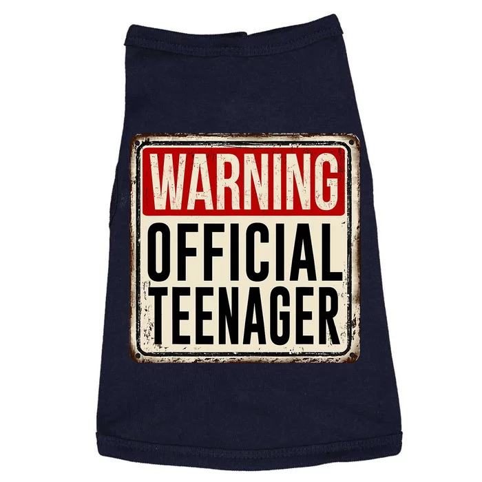 Warning Officially A Teenager Doggie Tank