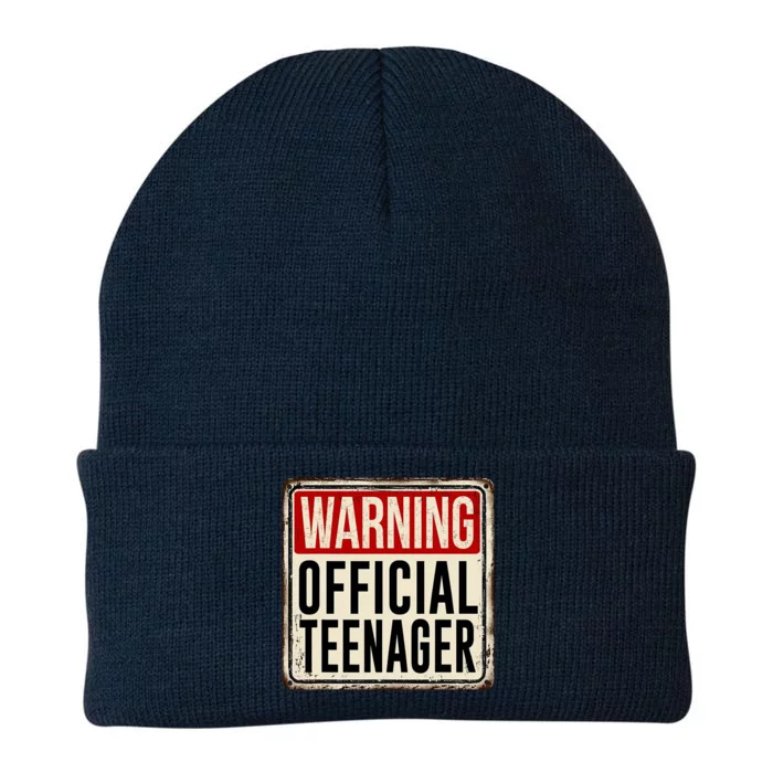 Warning Officially A Teenager Knit Cap Winter Beanie