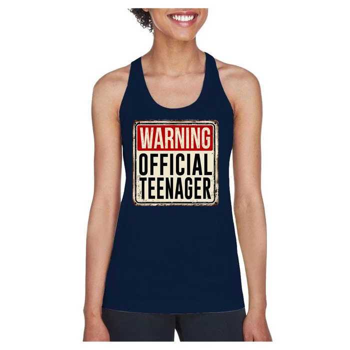 Warning Officially A Teenager Women's Racerback Tank