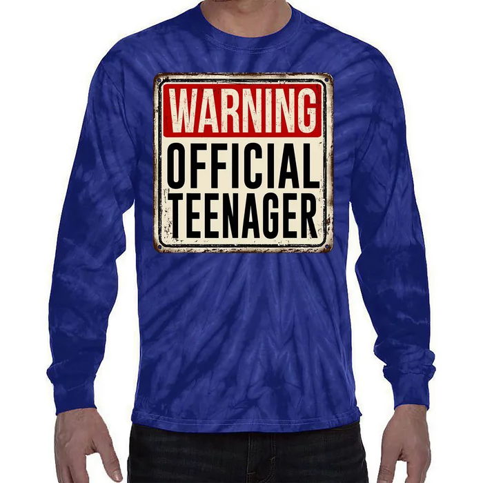 Warning Officially A Teenager Tie-Dye Long Sleeve Shirt