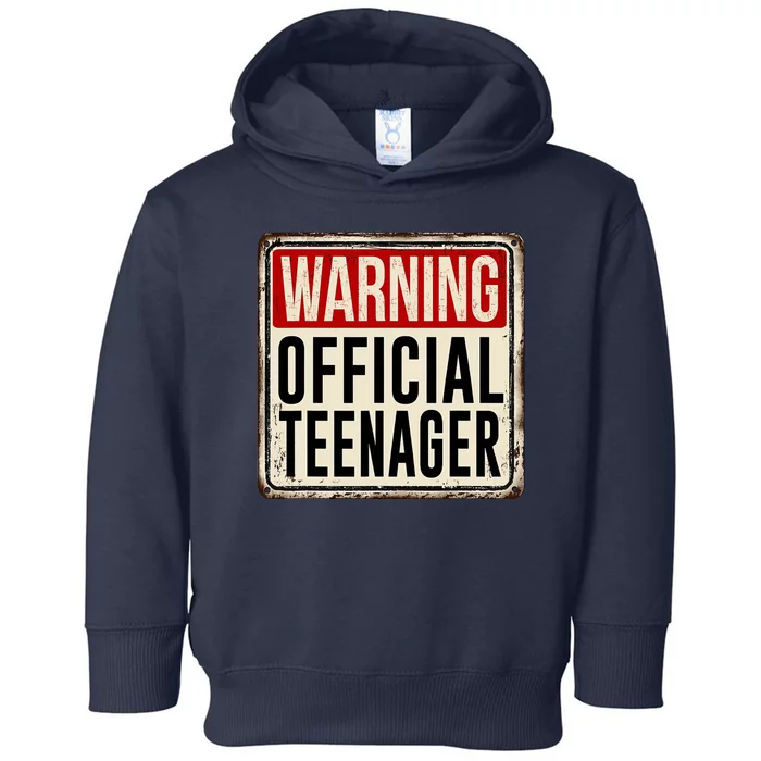 Warning Officially A Teenager Toddler Hoodie