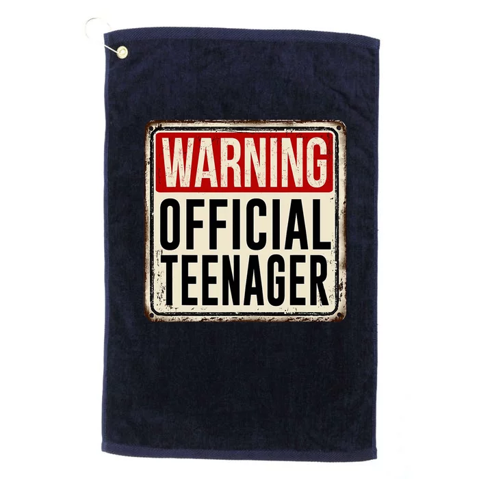 Warning Officially A Teenager Platinum Collection Golf Towel