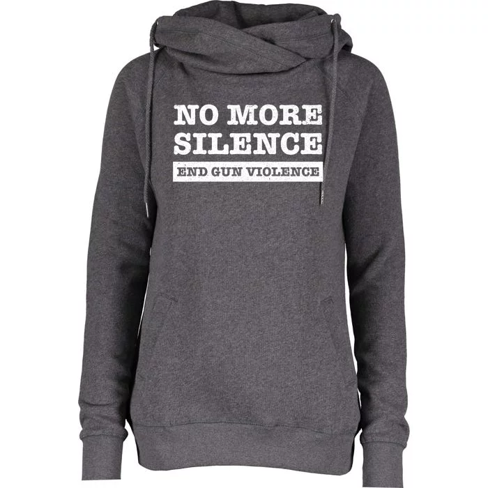 Wear Orange Anti Gun No More Silence End Gun Violence Ribbon Womens Funnel Neck Pullover Hood