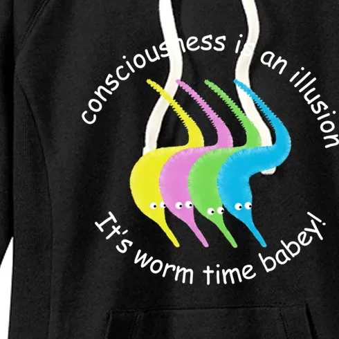 Worm On A String Meme Worm Gift Black Small Women's Fleece Hoodie