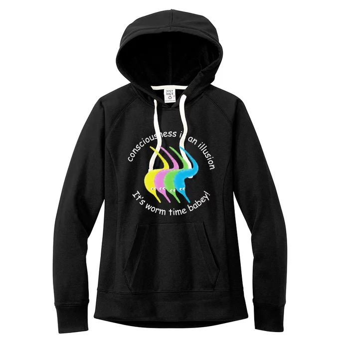 Worm On A String Meme Worm Gift Black Small Women's Fleece Hoodie