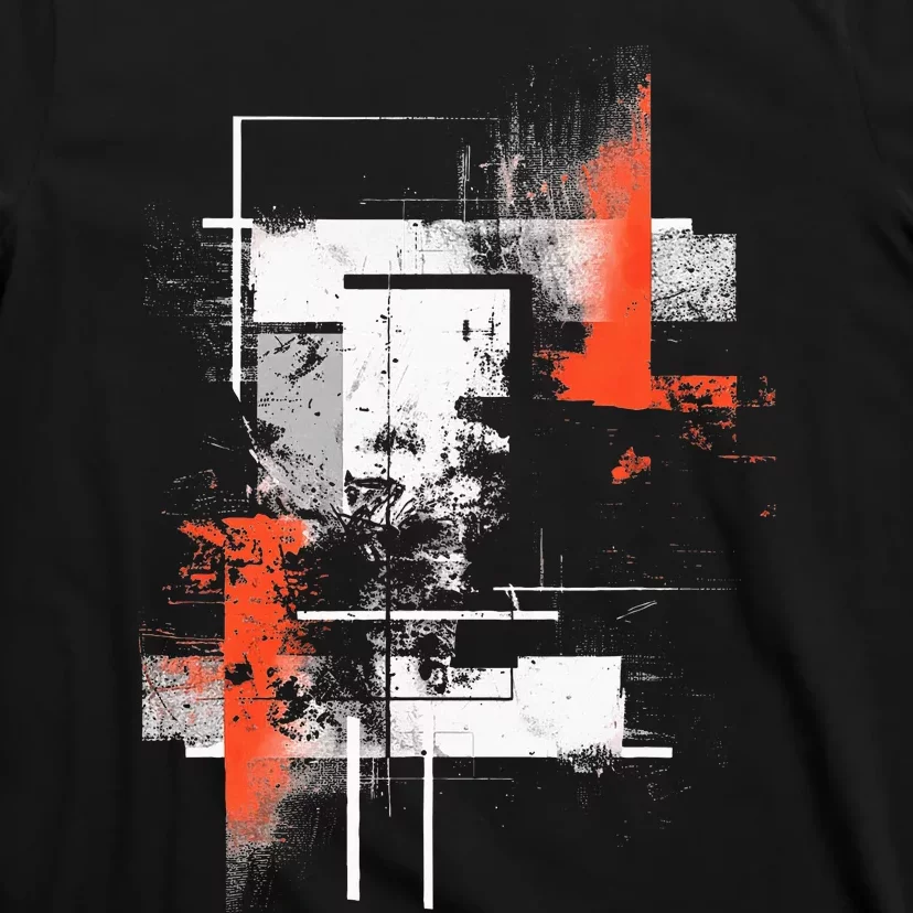 White Orange Abstract Graphic S 6xl Graphic T-Shirt