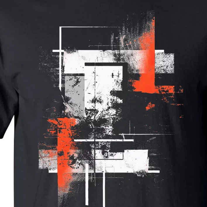 White Orange Abstract Graphic S 6xl Graphic Tall T-Shirt