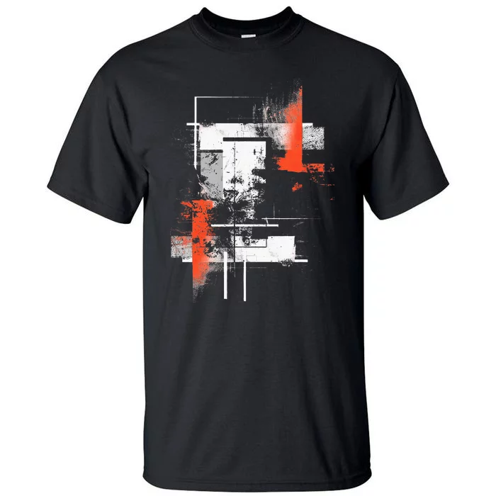 White Orange Abstract Graphic S 6xl Graphic Tall T-Shirt