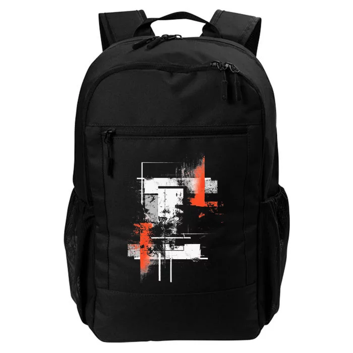 White Orange Abstract Graphic S 6xl Graphic Daily Commute Backpack