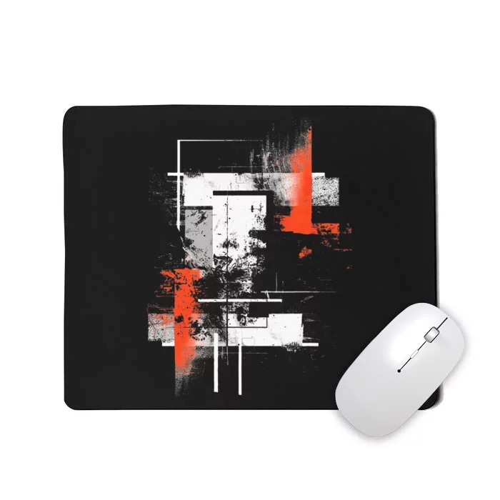 White Orange Abstract Graphic S 6xl Graphic Mousepad