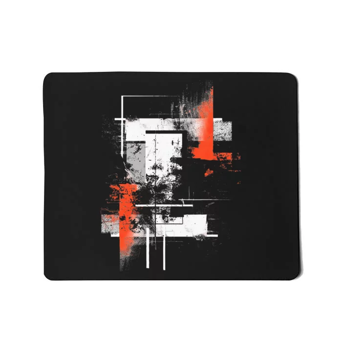 White Orange Abstract Graphic S 6xl Graphic Mousepad