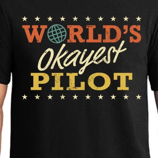 World’S Okayest Airplane Pilot Funny Sarcastic Gag Gift Pajama Set