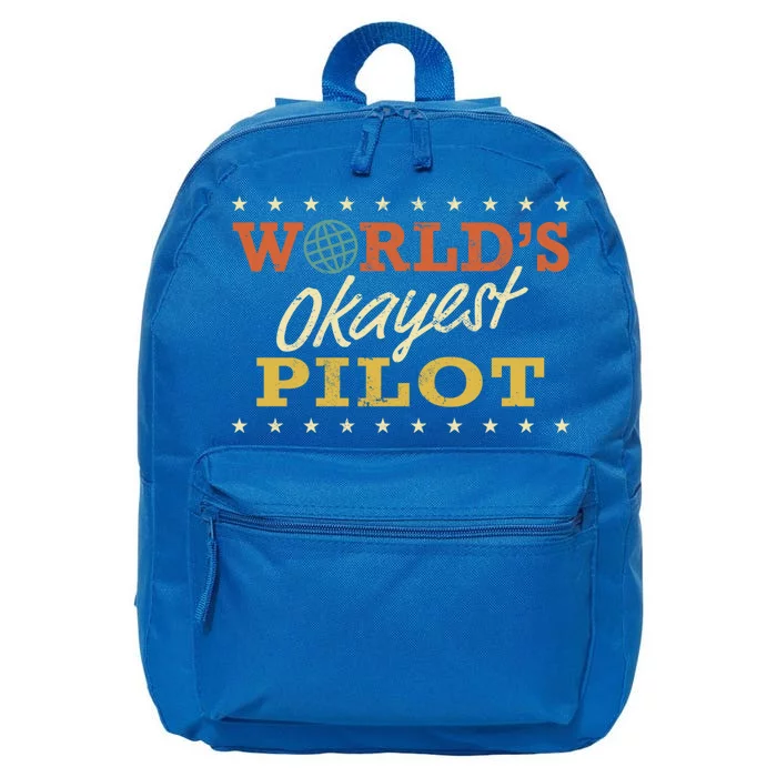 World’S Okayest Airplane Pilot Funny Sarcastic Gag Gift 16 in Basic Backpack