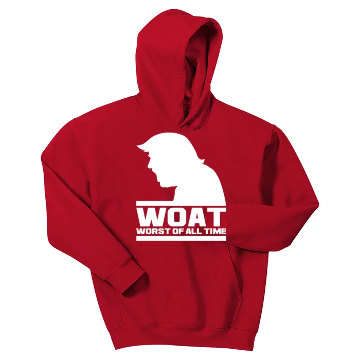 WOAT Anti Trump Worst Of All Time Kids Hoodie