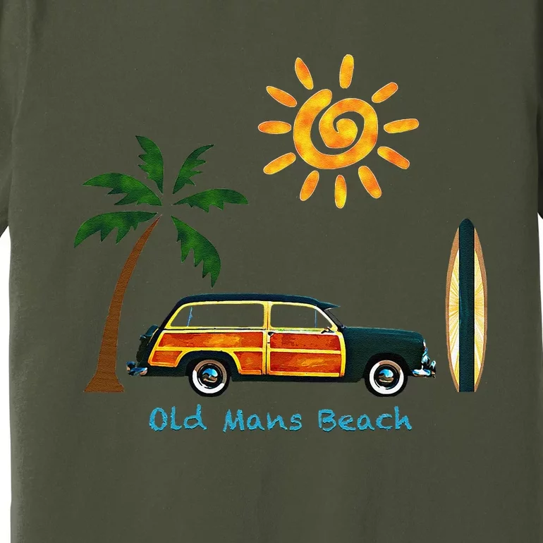 Woody Old Beach Coastal Great Beach Surf Premium T-Shirt