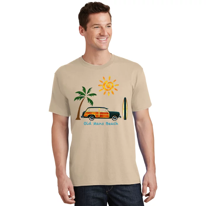 Woody Old Beach Coastal Great Beach Surf T-Shirt