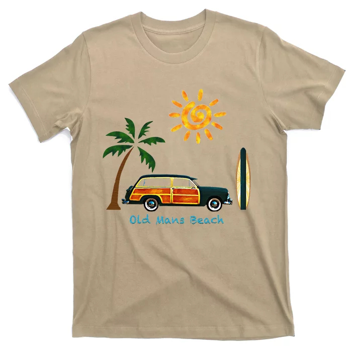 Woody Old Beach Coastal Great Beach Surf T-Shirt