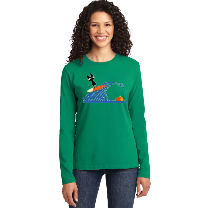 Wave Of Blue Cats Blue Cats Wave For Kamala Cats Ladies Long Sleeve Shirt