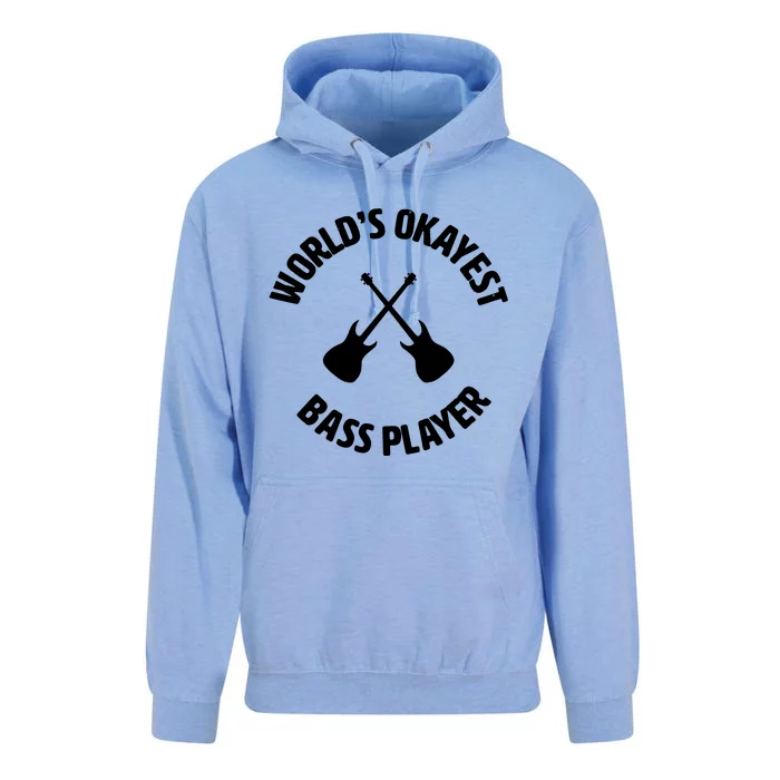 Worlds Okayest Bass Player Bassist Bass Guitar Unisex Surf Hoodie