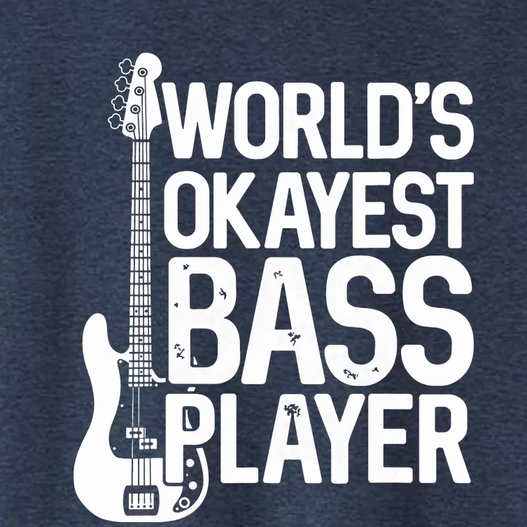 Worlds Okayest Bass Player Bassists Musician Women's Crop Top Tee