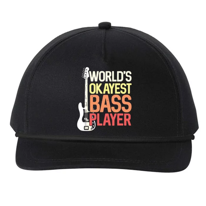 Worlds Okayest Bass Player Bassists Musician Snapback Five-Panel Rope Hat