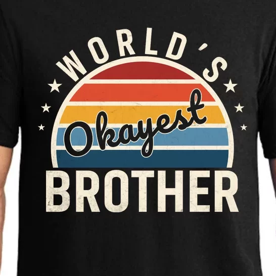 WorldS Okayest Brother Retro Style Graphic Pajama Set