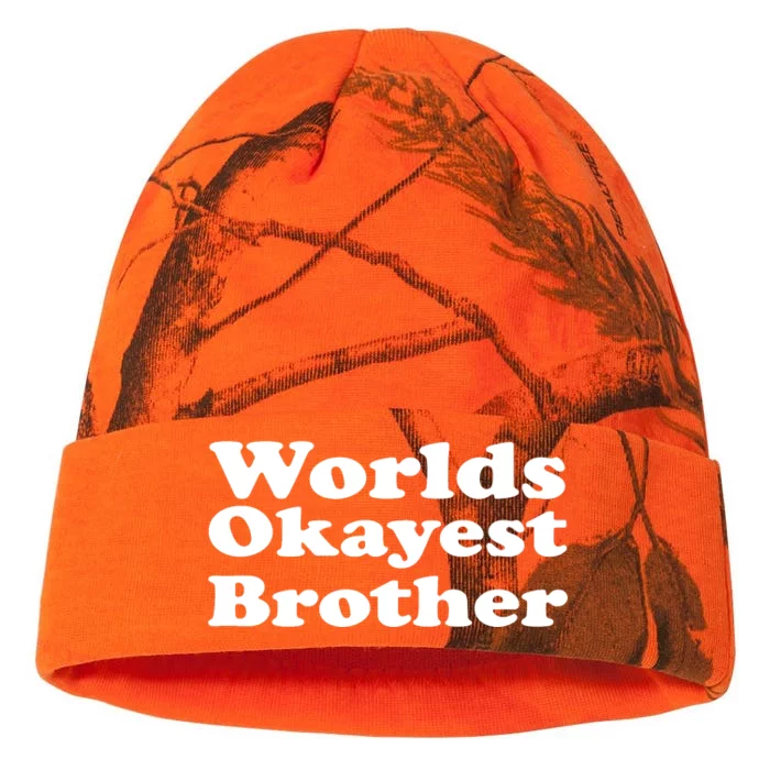 WorldS Okayest Brother Graphic Kati - 12in Camo Beanie