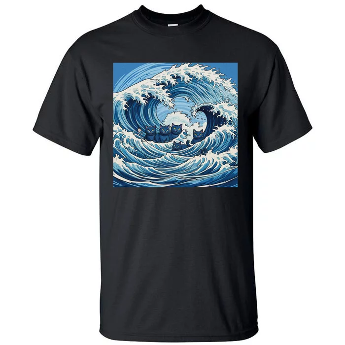 Wave Of Blue Cats Tall T-Shirt