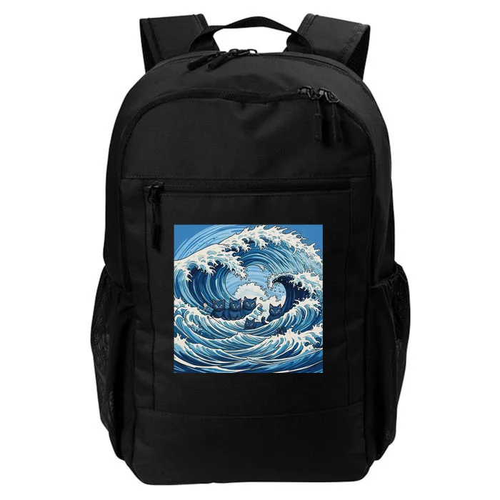 Wave Of Blue Cats Daily Commute Backpack